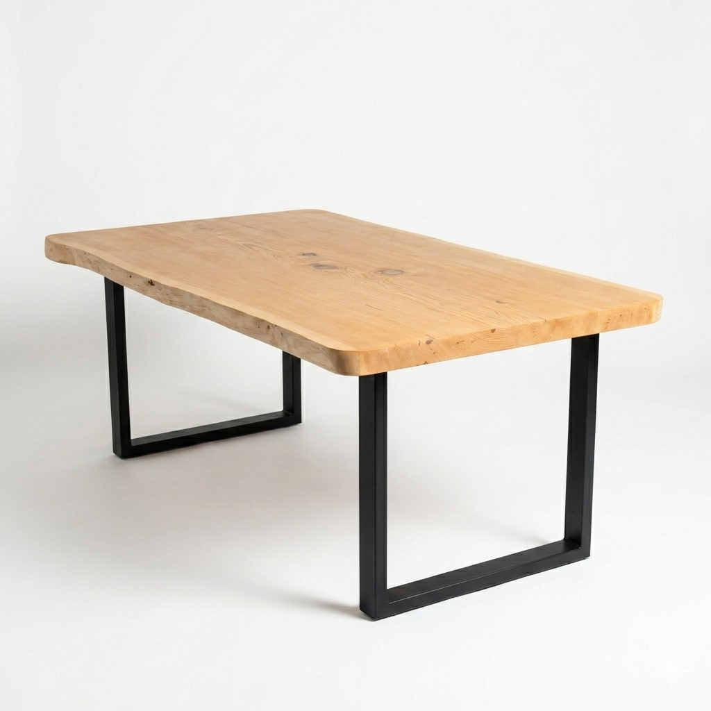 Table à manger bord naturel en cèdre, 2 mètres